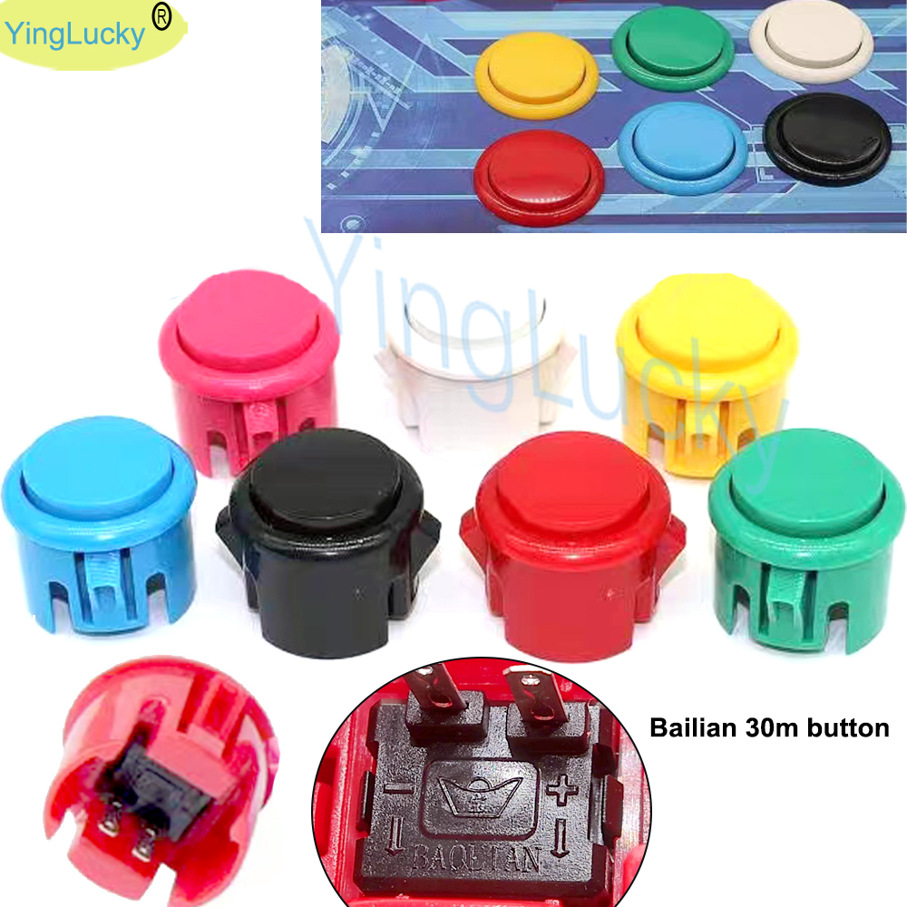 100 pcs Arcade buttons 30mm 24 - Joystick Arcade Parts avaliação e preço