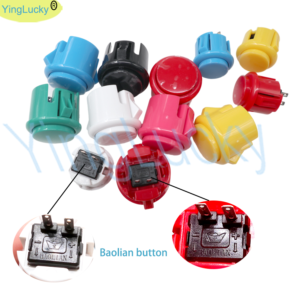 100 pcs Arcade buttons 30mm 24 - Joystick Arcade Parts avaliação e preço