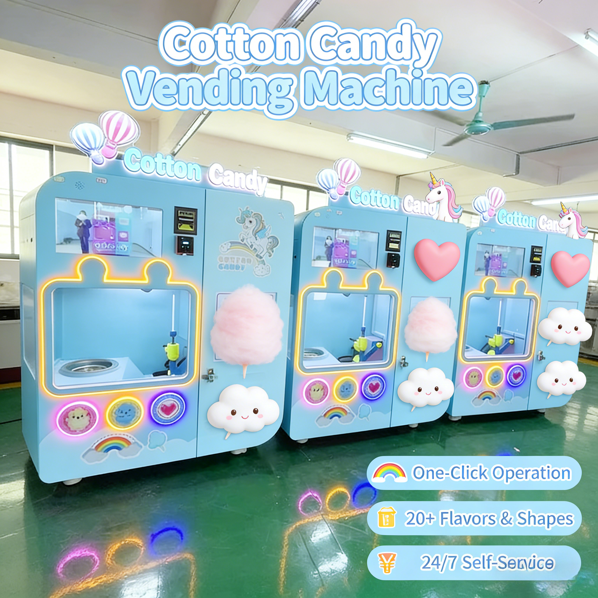 Customized Automatic Cotton Ca - Candy Vending Machine avaliação e preço