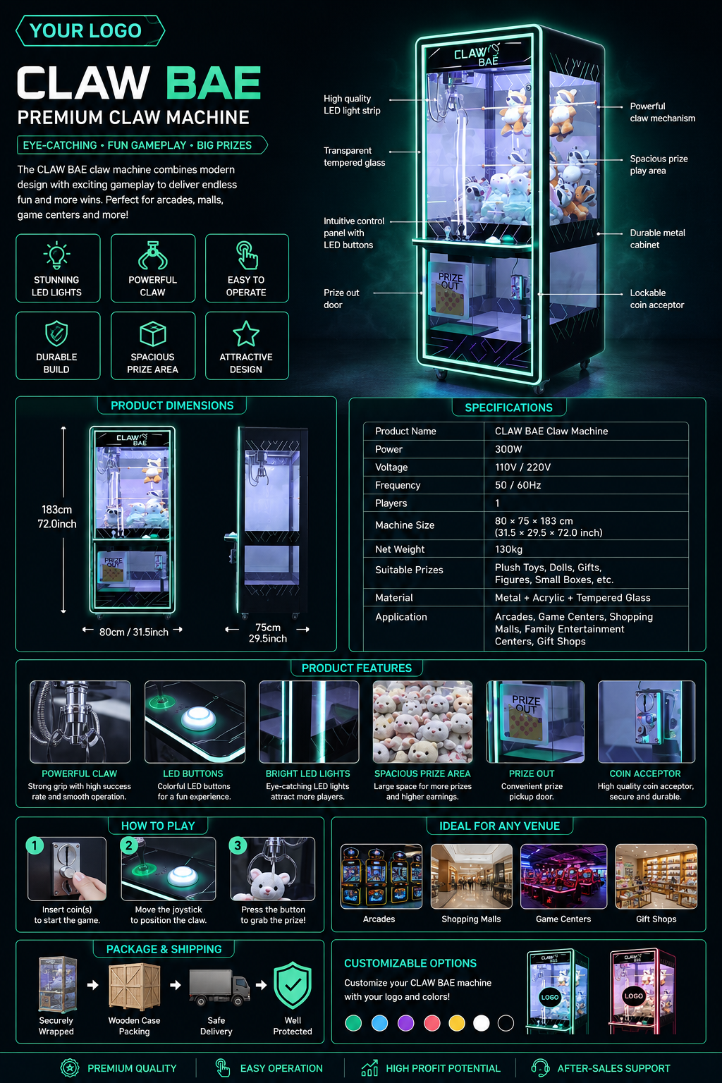 Black Claw Machine Modern Arca - Arcade Prize Vending Machine avaliação e preço