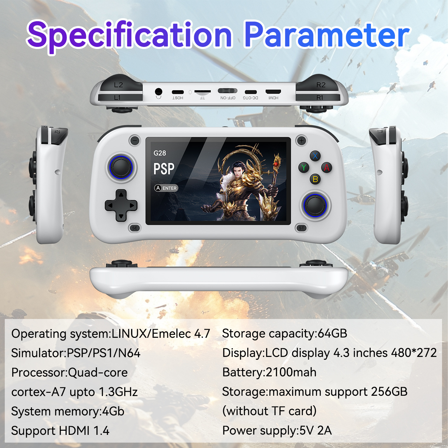 G28 game console 4.3-inch high - Arcade Game Jackpot avaliação e preço