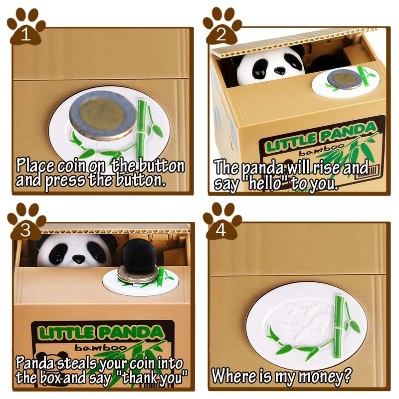 Cat Panda Stealing Coin Money  - Coin Operated Kiddie Ride avaliação e preço