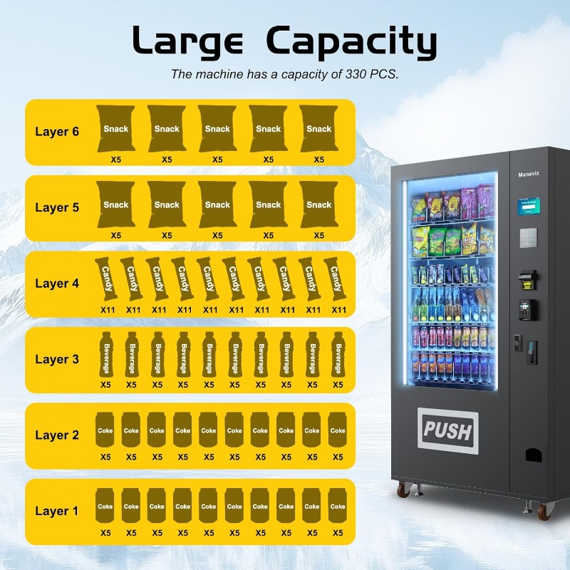 Customized Large 60 Slots Snac - Bill Acceptor Vending avaliação e preço
